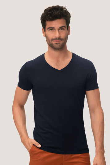 HAKRO - T-Shirt Stretch V-Neck